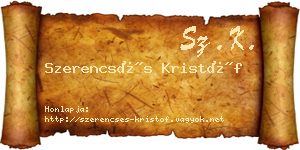 Szerencsés Kristóf névjegykártya