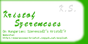 kristof szerencses business card